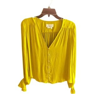 Anthropologie yellow blouse Sz XXS